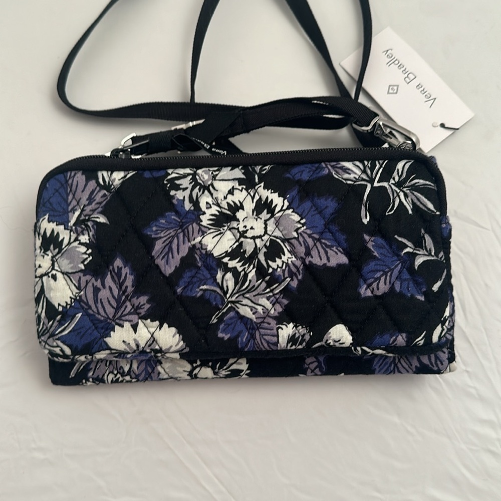 Vera Bradley Frosted Floral multicolor RFID wallet adjustable crossbody bag - Picture 3 of 12